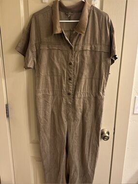 Free people  movement Short-Sleeve Utility Jumpsuit in olive green